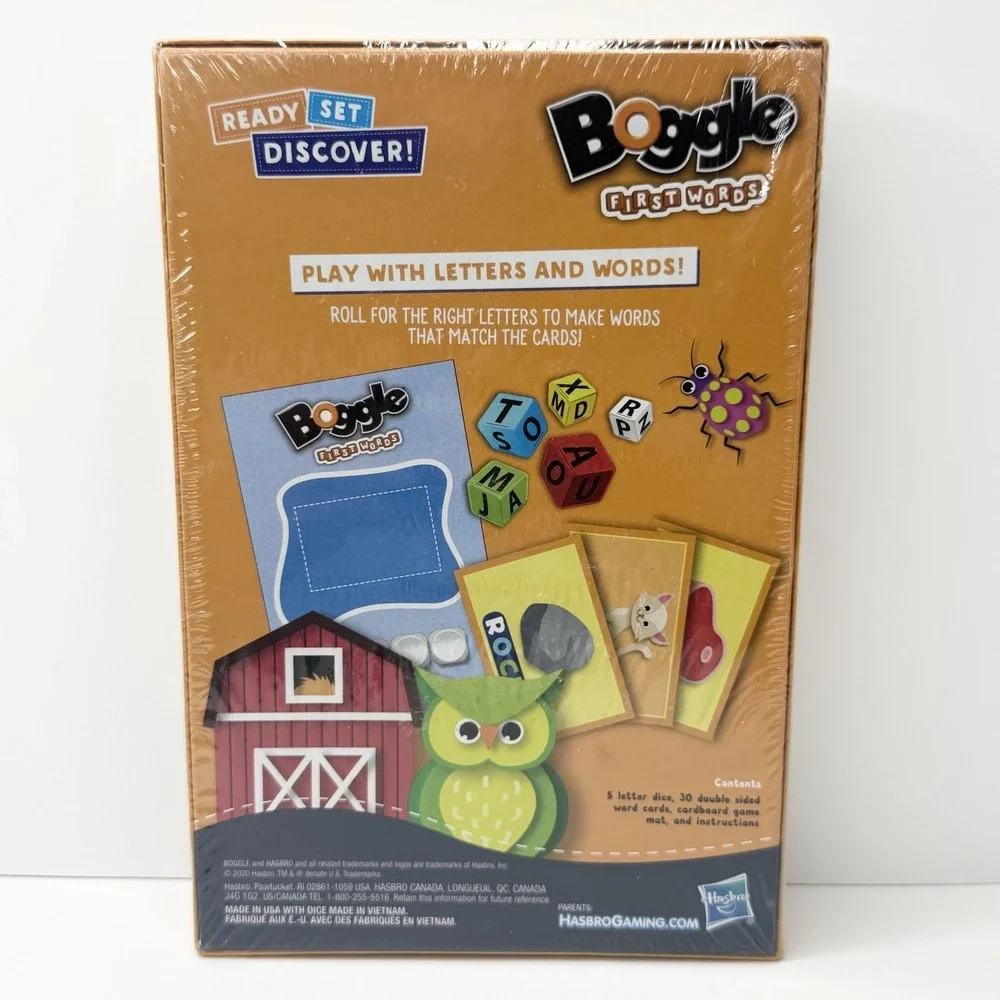 Hasbro Boggle First Words Game Ready Set Discover Preschool Spelling Ages 3+